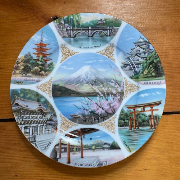 Noritake Other - Vintage Noritake Hand Painted Souvenir Plate with Japanese Landmarks